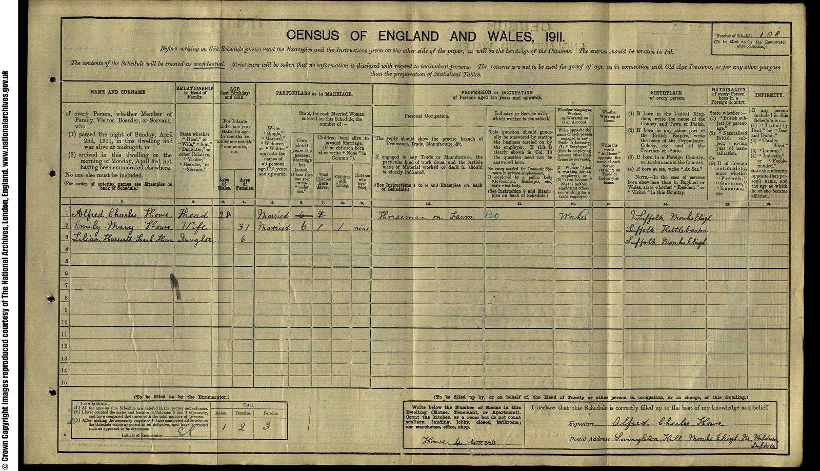 108 Howe, Alfred, Swingleton Hill