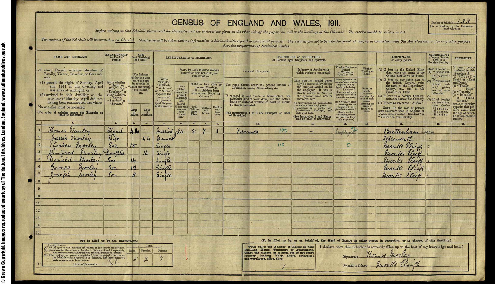 133 Morley, Thomas, Spring Farm