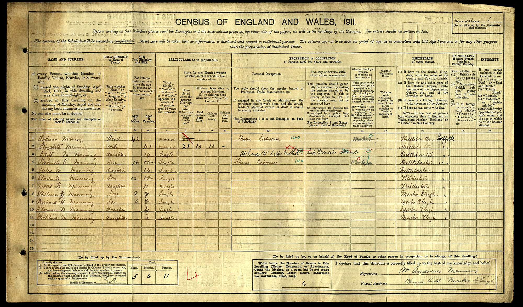 1 Manning, Andrews, Church Hill