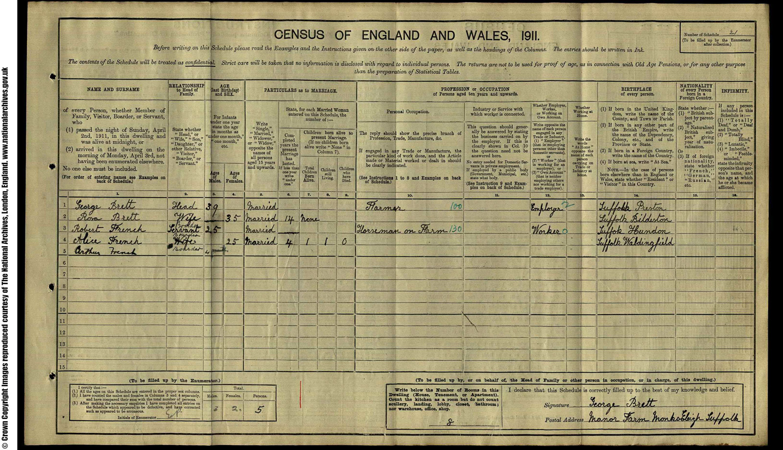 21 Brett, George, Manor Farm